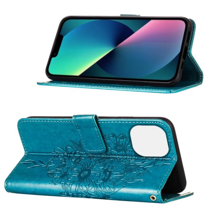Bild 4,  iPhone 14 Fodral Tryckt Fjäril Blå - Teknikhallen.se