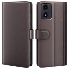  Motorola Moto G04 4G/G24 4G &Auml;kta L&auml;der Fodral Brun - Teknikhallen.se