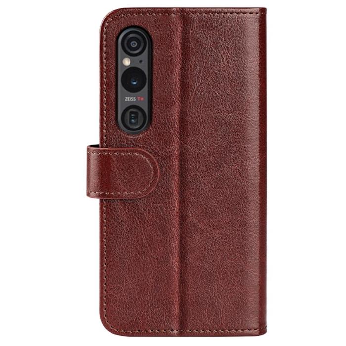 Bild 6,  Sony Xperia 1 VI Fodral Crazy Horse Läder Brun - Teknikhallen.se