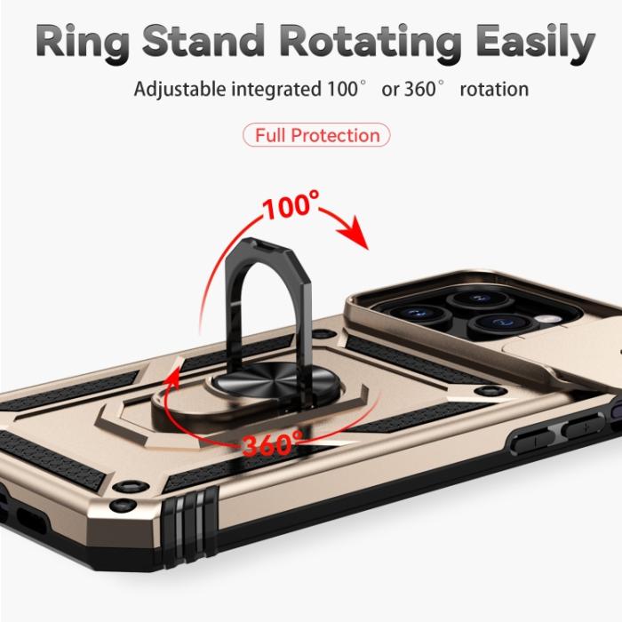 Bild 4,  iPhone 15 Pro Max Skal CamShield Armor Ring Guld - Teknikhallen.se
