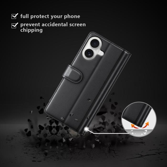 Bild 2,  iPhone 17 Fodral Premium Äkta Läder Svart - Teknikhallen.se
