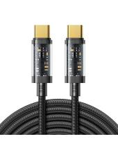 JOYROOM Joyroom 1.2m 100W USB-C / USB-C Nylonkabel Svart - Teknikhallen.se