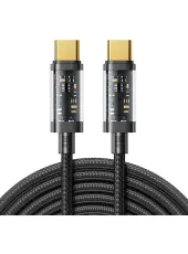 JOYROOM Joyroom 1.2m 100W USB-C / USB-C Nylonkabel Svart - Teknikhallen.se