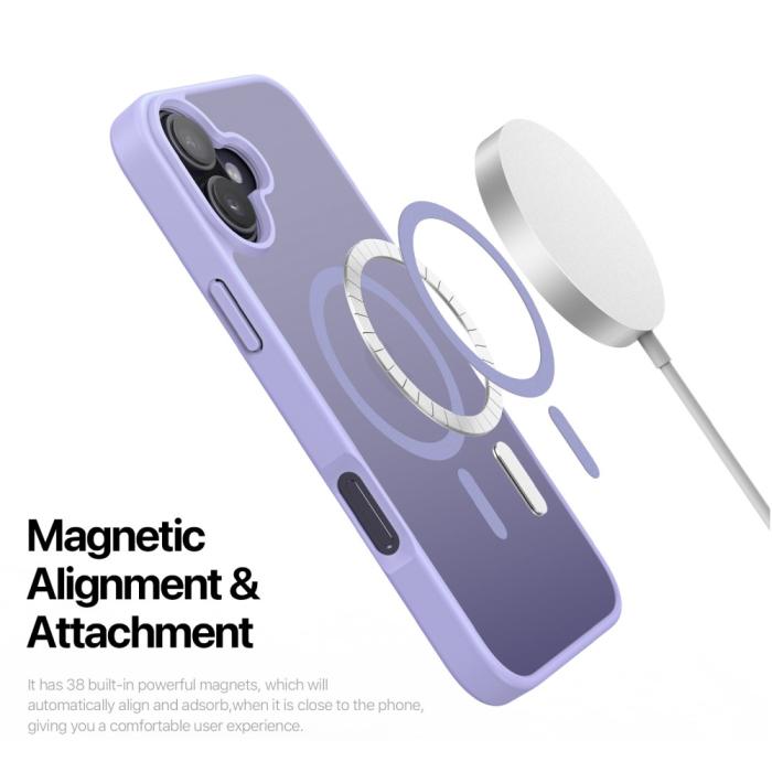 Bild 5, DUX DUCIS DUX DUCIS iPhone 16 Skal MagSafe Yind Series Matt Lila - Teknikhallen.se