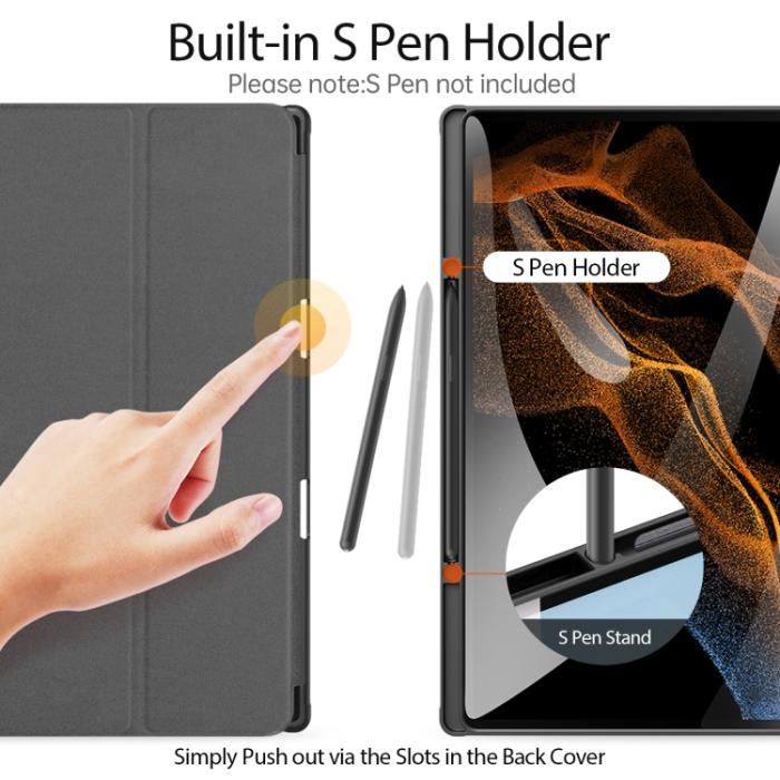 Bild 3, DUX DUCIS DUX DUCIS Galaxy Tab S8 Ultra Fodral DOMO Tri-Fold Svart - Teknikhallen.se