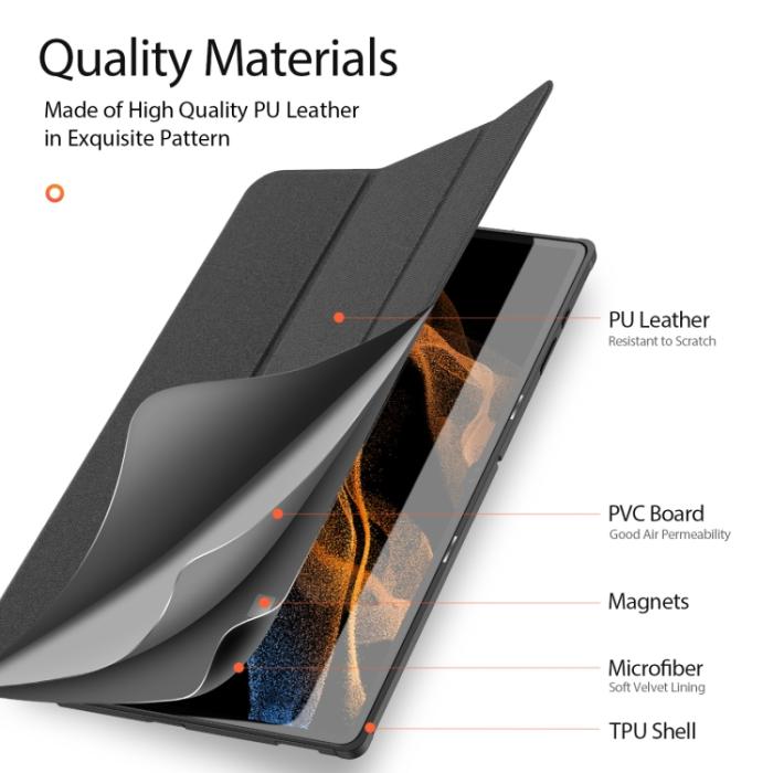 Bild 5, DUX DUCIS DUX DUCIS Galaxy Tab S8 Ultra Fodral DOMO Tri-Fold Svart - Teknikhallen.se