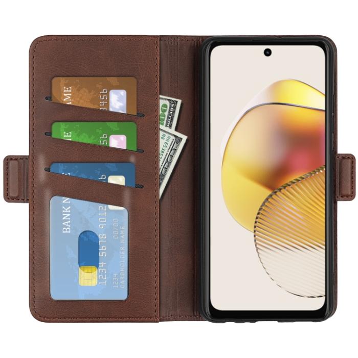 Bild 4,  Motorola Moto G73 5G Fodral Magnetisk Stängning Brun - Teknikhallen.se