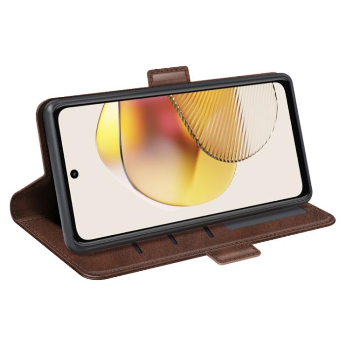 Bild 5,  Motorola Moto G73 5G Fodral Magnetisk Stängning Brun - Teknikhallen.se