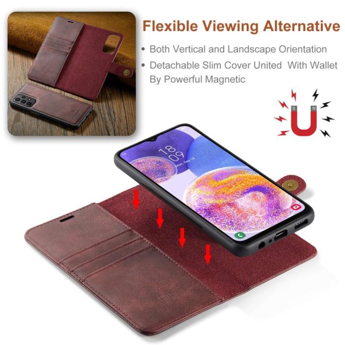 Bild 4, DG.MING DG.MING Samsung Galaxy A23 5G 2in1 Magnet Fodral / Skal Vinröd - Teknikhallen.se