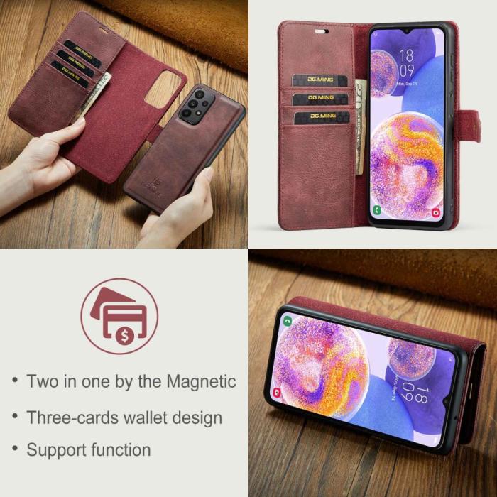 Bild 5, DG.MING DG.MING Samsung Galaxy A23 5G 2in1 Magnet Fodral / Skal Vinröd - Teknikhallen.se