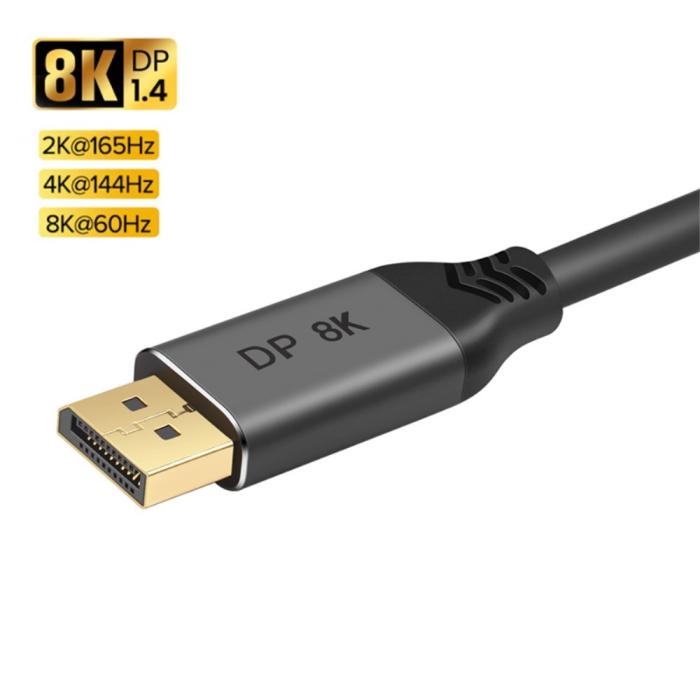 Bild 4,  DisplayPort 1.4 Hane - DisplayPort 1.4 Hane 8K 60Hz 5m Kabel Svart - Teknikhallen.se