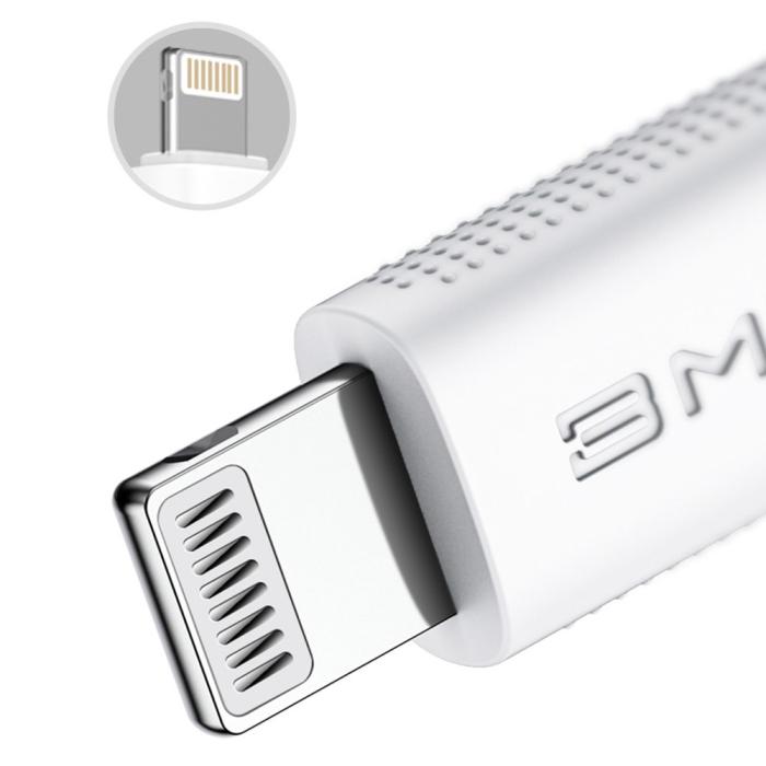 Bild 4, BASEUS Baseus BMX MFi 1.2m 18W USB-C - Lightning Kabel - Vit - Teknikhallen.se