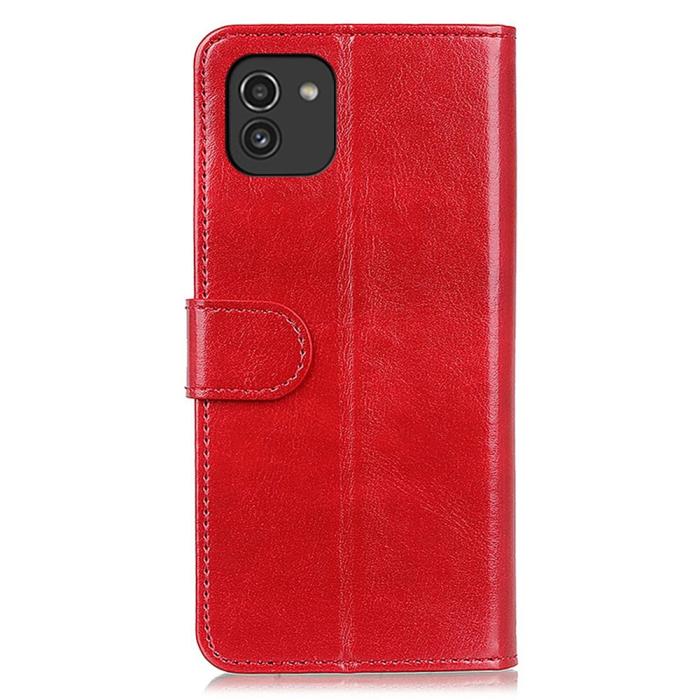 Bild 3,  Samsung Galaxy A03 Fodral Crazy Horse Röd - Teknikhallen.se