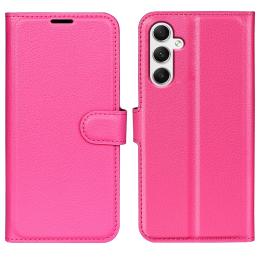  Samsung Galaxy A35 5G Fodral Läder Litchi Rosa - Teknikhallen.se