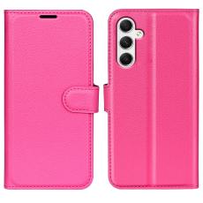  Samsung Galaxy A35 5G Fodral L&auml;der Litchi Rosa - Teknikhallen.se