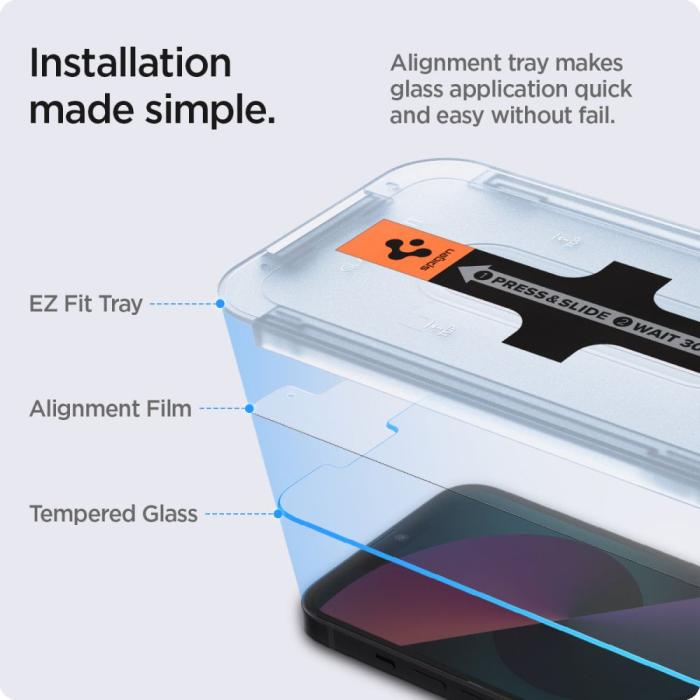 Bild 3, Spigen Spigen iPhone 17e/16e/14/13/13 Pro GLAS.tR 