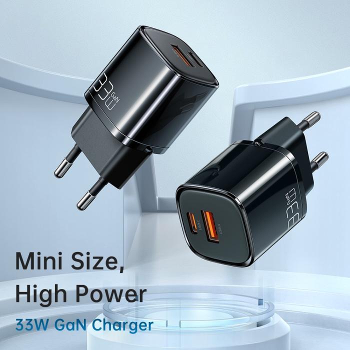 Bild 2, MCDODO Mcdodo 33W GaN PD USB-C/USB-A Väggladdare Svart - Teknikhallen.se
