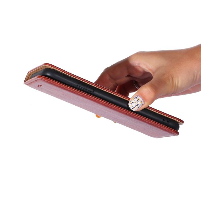 Bild 2,  Xiaomi Redmi 9C Fodral Flip Läder Brun - Teknikhallen.se