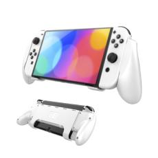  Nintendo Switch OLED Skal Comfort Grip Med St&auml;ll Vit - Teknikhallen.se
