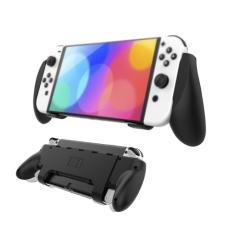  Nintendo Switch OLED Skal Comfort Grip Med St&auml;ll Svart - Teknikhallen.se