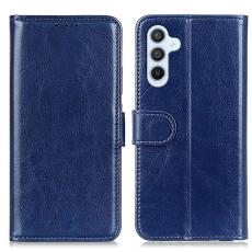  Galaxy S25 Plus / S24 Plus Fodral Crazy Horse L&auml;der Bl&aring; - Teknikhallen.se