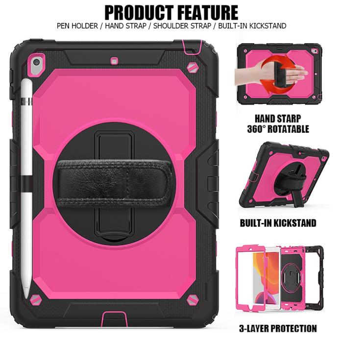 Bild 6,  iPad 10.2 2019/2020/2021 Skal 360° Kickstand Med Strap - Teknikhallen.se