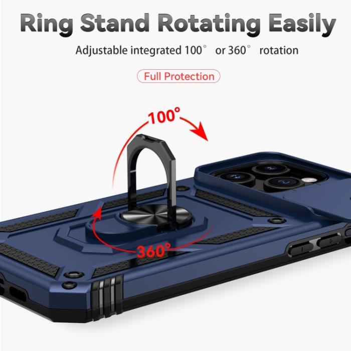 Bild 4,  iPhone 15 Pro Max Skal CamShield Armor Ring Blå - Teknikhallen.se