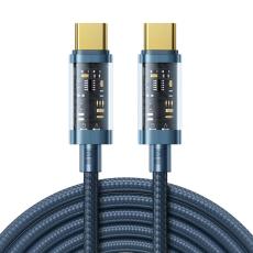 JOYROOM Joyroom 2m 100W USB-C / USB-C Nylonkabel Bl&aring; - Teknikhallen.se