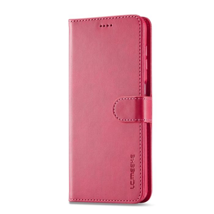 Bild 2, LC.IMEEKE LC.IMEEKE Samsung Galaxy A24 5G Fodral Läder Röd/Rosa - Teknikhallen.se
