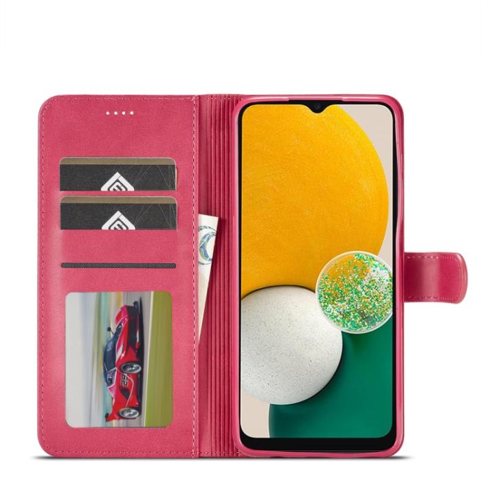 Bild 4, LC.IMEEKE LC.IMEEKE Samsung Galaxy A24 5G Fodral Läder Röd/Rosa - Teknikhallen.se