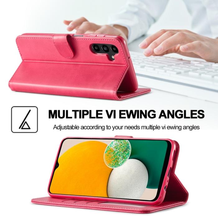 Bild 5, LC.IMEEKE LC.IMEEKE Samsung Galaxy A24 5G Fodral Läder Röd/Rosa - Teknikhallen.se