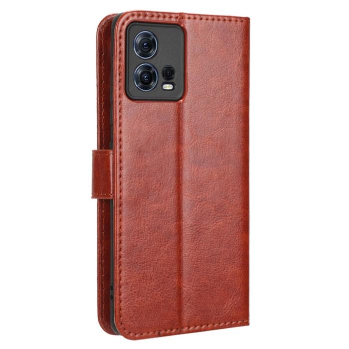 Bild 6,  Motorola Edge 30 Fusion 5G Fodral Crazy Horse Läder Brun - Teknikhallen.se