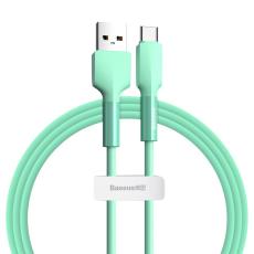 BASEUS Baseus Silica Gel 1m 3A USB-C Kabel - Gr&ouml;n - Teknikhallen.se