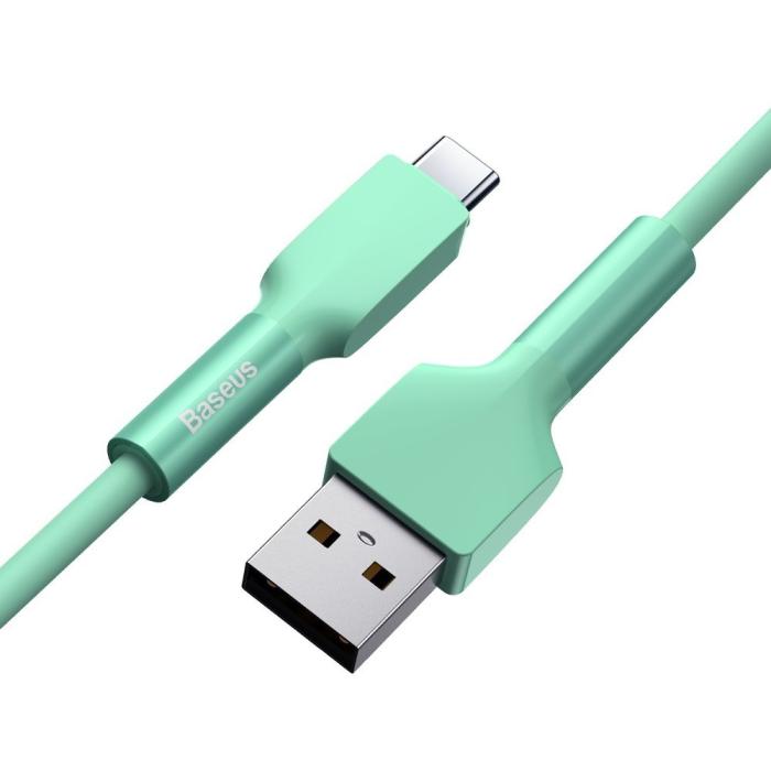 Bild 3, BASEUS Baseus Silica Gel 1m 3A USB-C Kabel - Grön - Teknikhallen.se