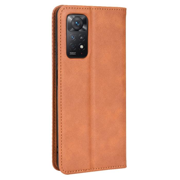 Bild 3,  Xiaomi Redmi Note 11 Pro 5G Fodral Flip Vintage Brun - Teknikhallen.se
