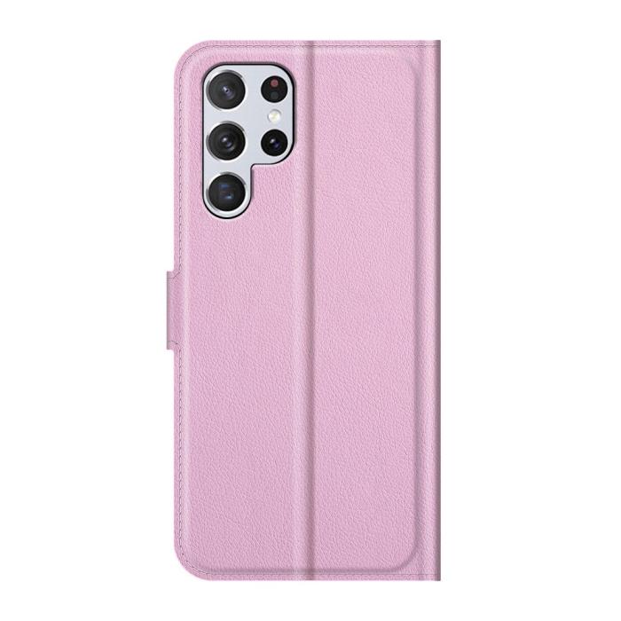 Bild 3,  Samsung Galaxy S22 Ultra Fodral Litchi Läder Ljus Rosa - Teknikhallen.se