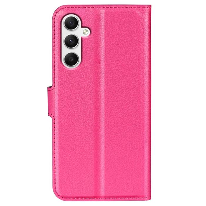 Bild 6,  Samsung Galaxy A35 5G Fodral Läder Litchi Rosa - Teknikhallen.se