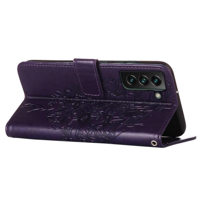 Bild 4,  Samsung Galaxy S23 Plus Fodral Fjäril Mörk Lila - Teknikhallen.se