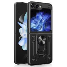  Galaxy Z Flip 6 / 7 FE Skal Armor Hyrbid Ringskal Svart - Teknikhallen.se