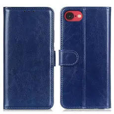  iPhone 17e / 16e Fodral Crazy Horse L&auml;der Bl&aring; - Teknikhallen.se