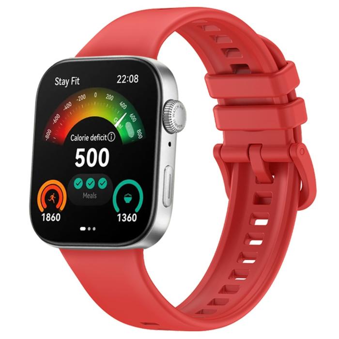Bild 3,  Huawei Watch Fit 3 Klockarmband Silikon Röd - Teknikhallen.se