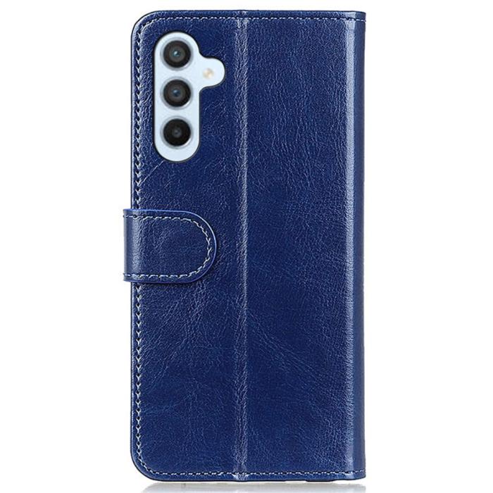 Bild 6,  Galaxy S25 Plus / S24 Plus Fodral Crazy Horse Läder Blå - Teknikhallen.se