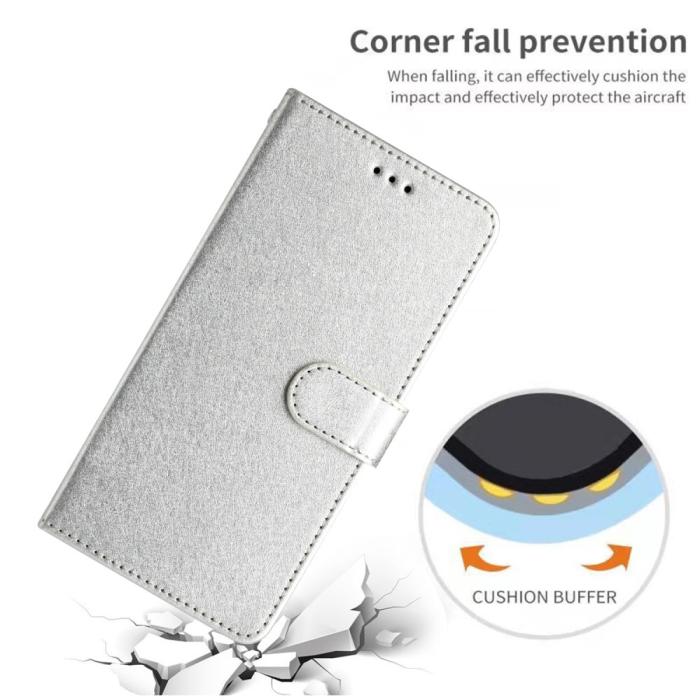Bild 4,  iPhone 15 Plus Fodral Silk Textur Med Snodd Silver - Teknikhallen.se