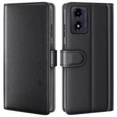  Motorola Moto G04 4G/G24 4G &Auml;kta L&auml;der Fodral Svart - Teknikhallen.se