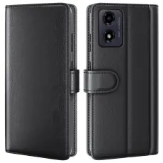  Motorola Moto G04 4G/G24 4G &Auml;kta L&auml;der Fodral Svart - Teknikhallen.se