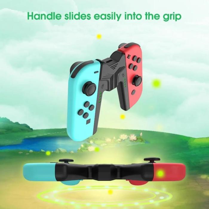 Bild 5, AOLION AOLION Nintendo Switch Joy-Con Charging Grip LED Svart - Teknikhallen.se