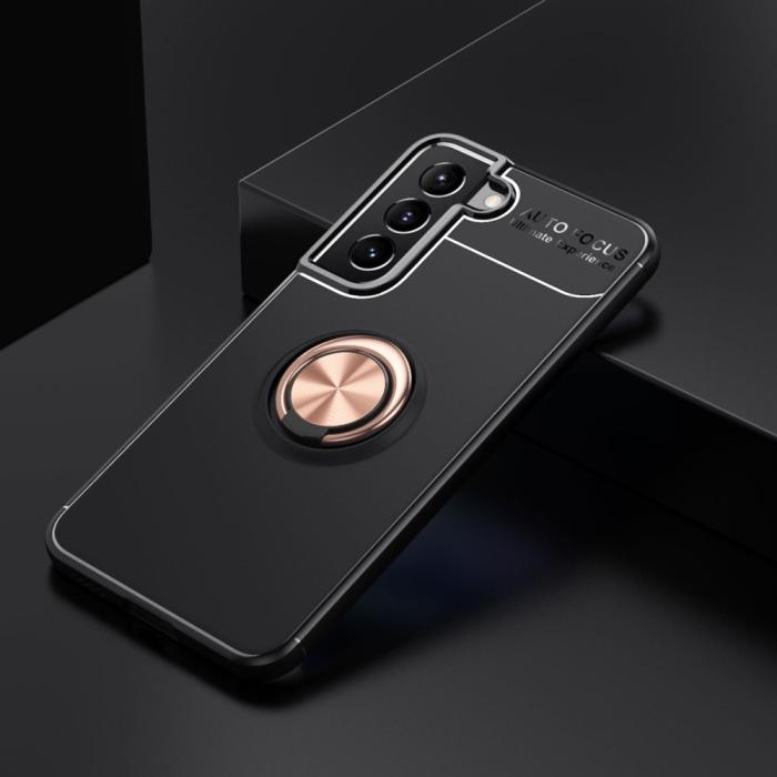Bild 2,  Samsung Galaxy S22 Plus Skal Ring Svart/Roséguld - Teknikhallen.se