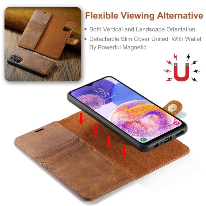 Bild 4, DG.MING DG.MING Samsung Galaxy A23 5G 2in1 Magnet Fodral / Skal Brun - Teknikhallen.se