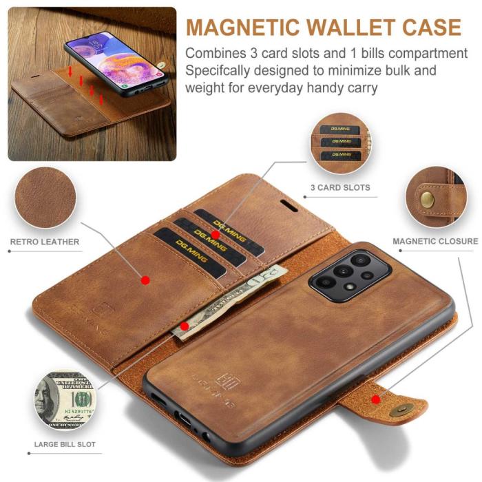 Bild 6, DG.MING DG.MING Samsung Galaxy A23 5G 2in1 Magnet Fodral / Skal Brun - Teknikhallen.se