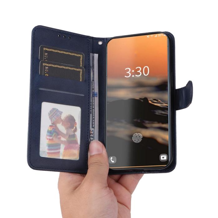 Bild 5,  Samsung Galaxy S23 Ultra Fodral Läder Blå - Teknikhallen.se